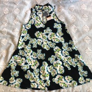 KAARI blue Abstract Floral Dress, S. New with Tags.